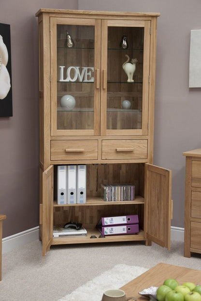 Opus 4 Door Display Cabinet. 100% Solid Oak