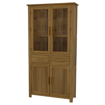 Opus 4 Door Display Cabinet. 100% Solid Oak
