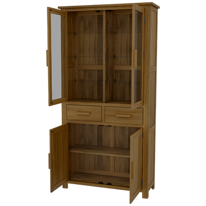 Opus 4 Door Display Cabinet. 100% Solid Oak