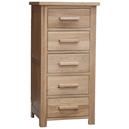 Opus 5 Drawer Bedside 100% Solid Oak
