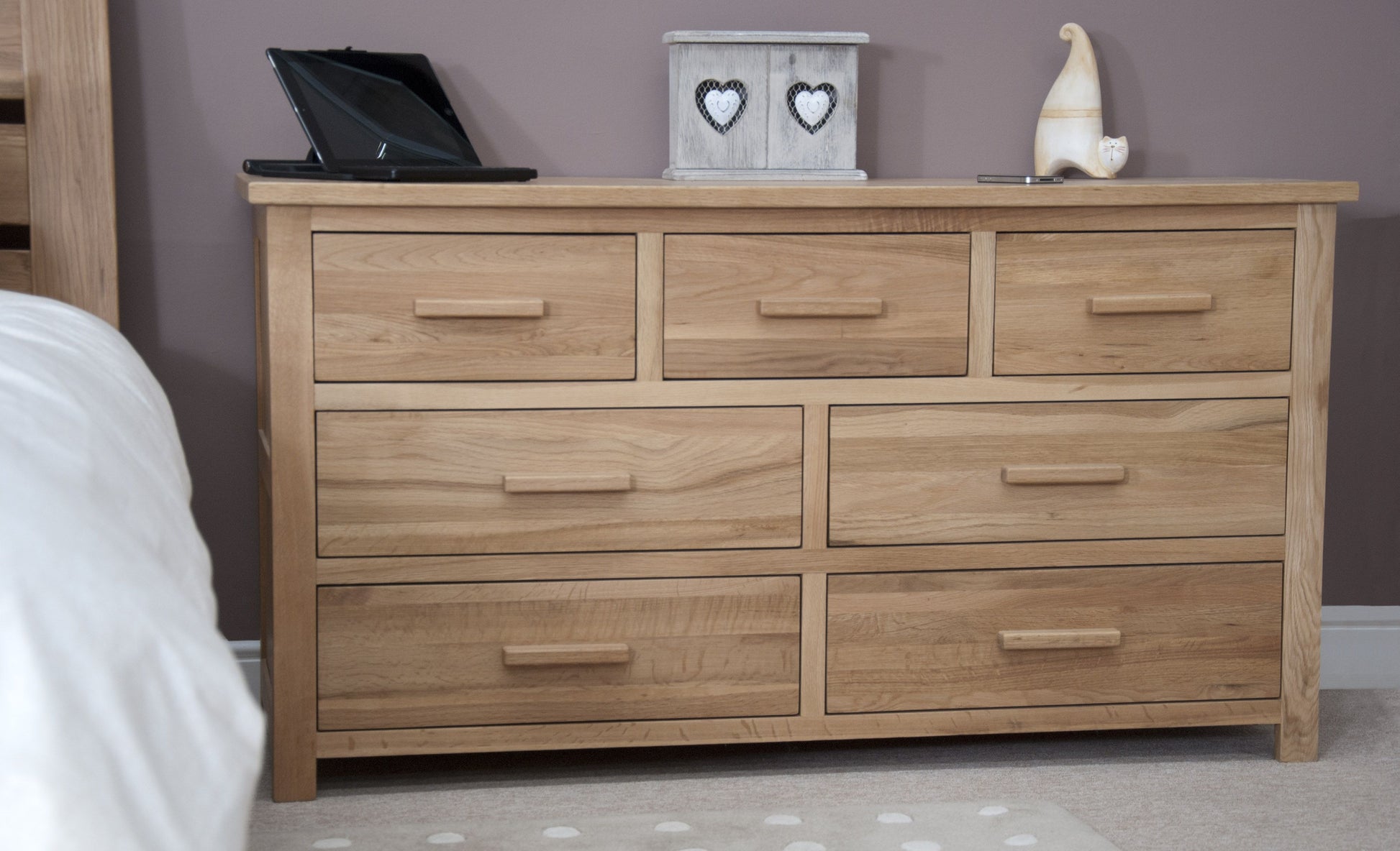 Opus 7 Drawer Multichest. 100% Solid Oak