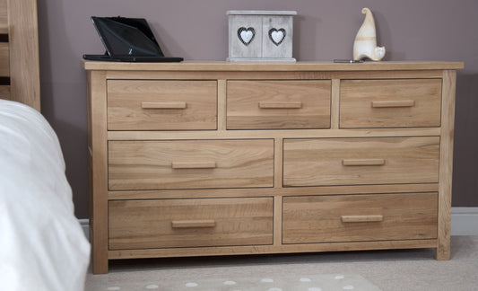Opus 7 Drawer Multichest. 100% Solid Oak