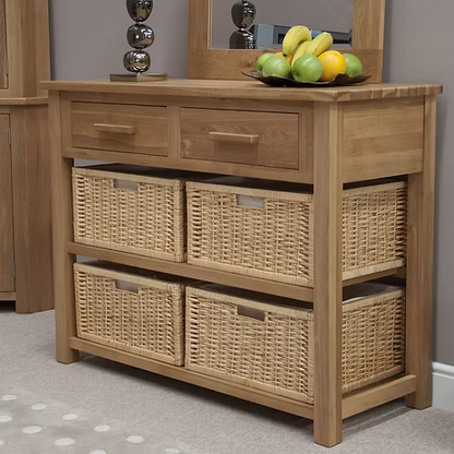 Opus Basket Hall Table. 100% Solid Oak