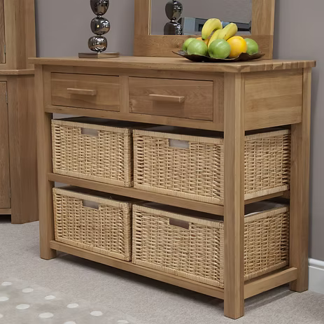 Opus Basket Hall Table. 100% Solid Oak