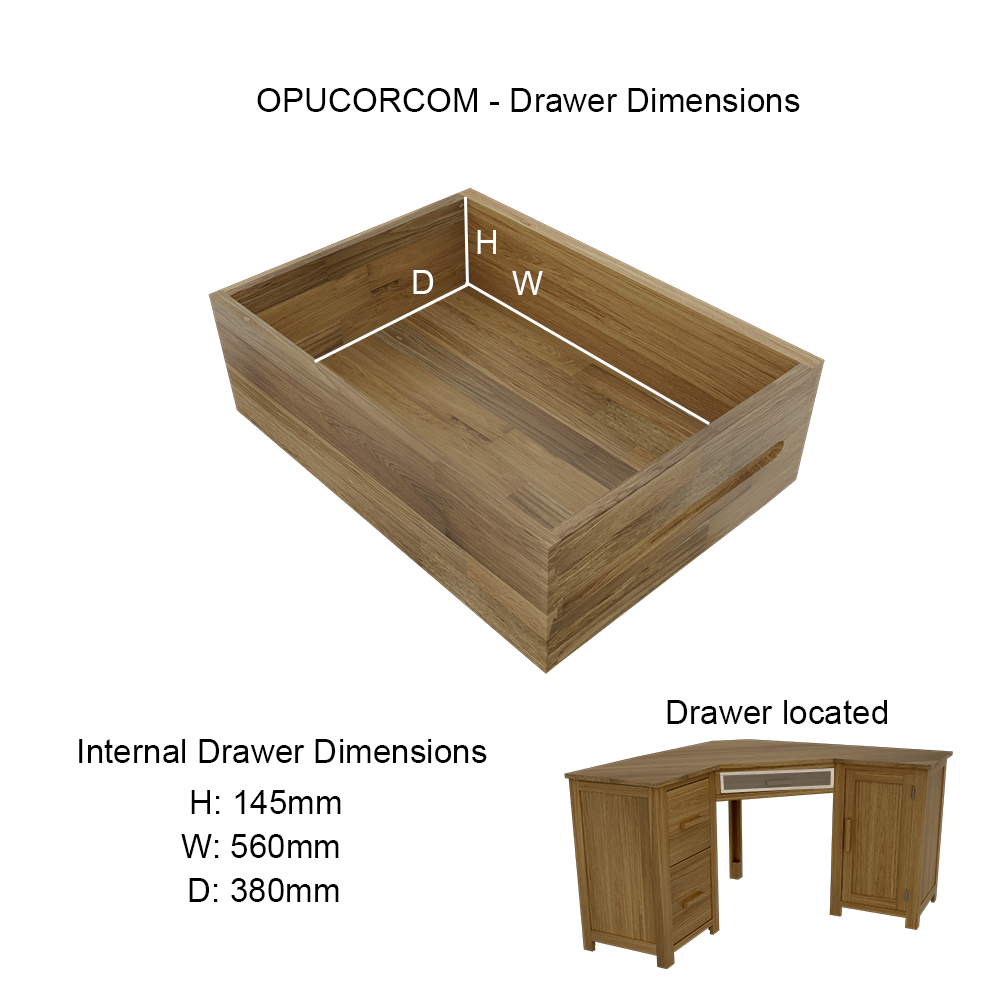 Opus Corner Computer Desk. 100% Solid Oak