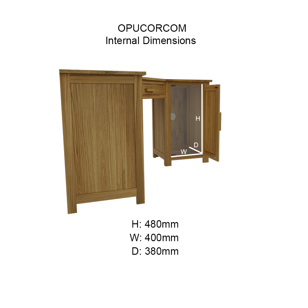 Opus Corner Computer Desk. 100% Solid Oak