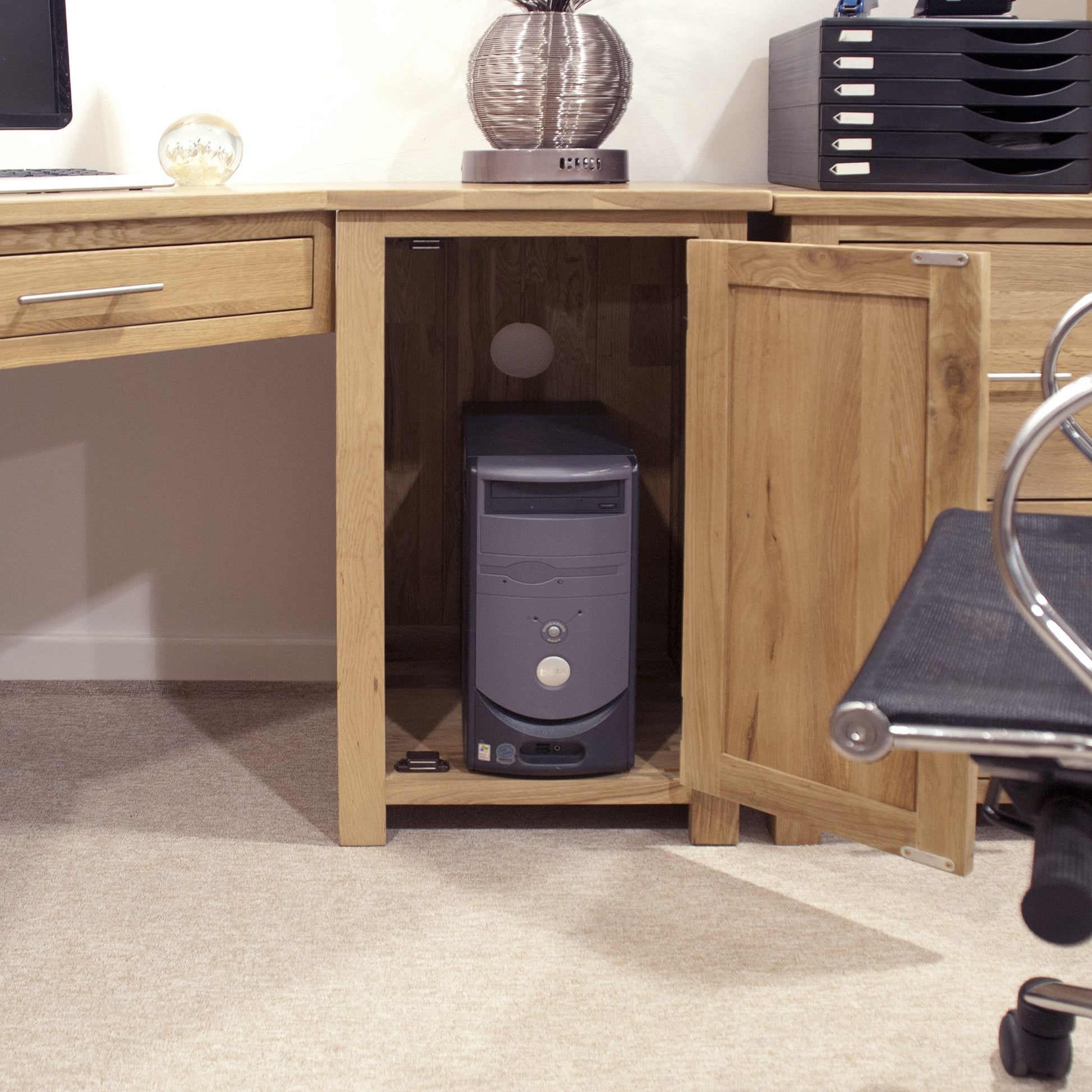 Opus Corner Computer Desk. 100% Solid Oak