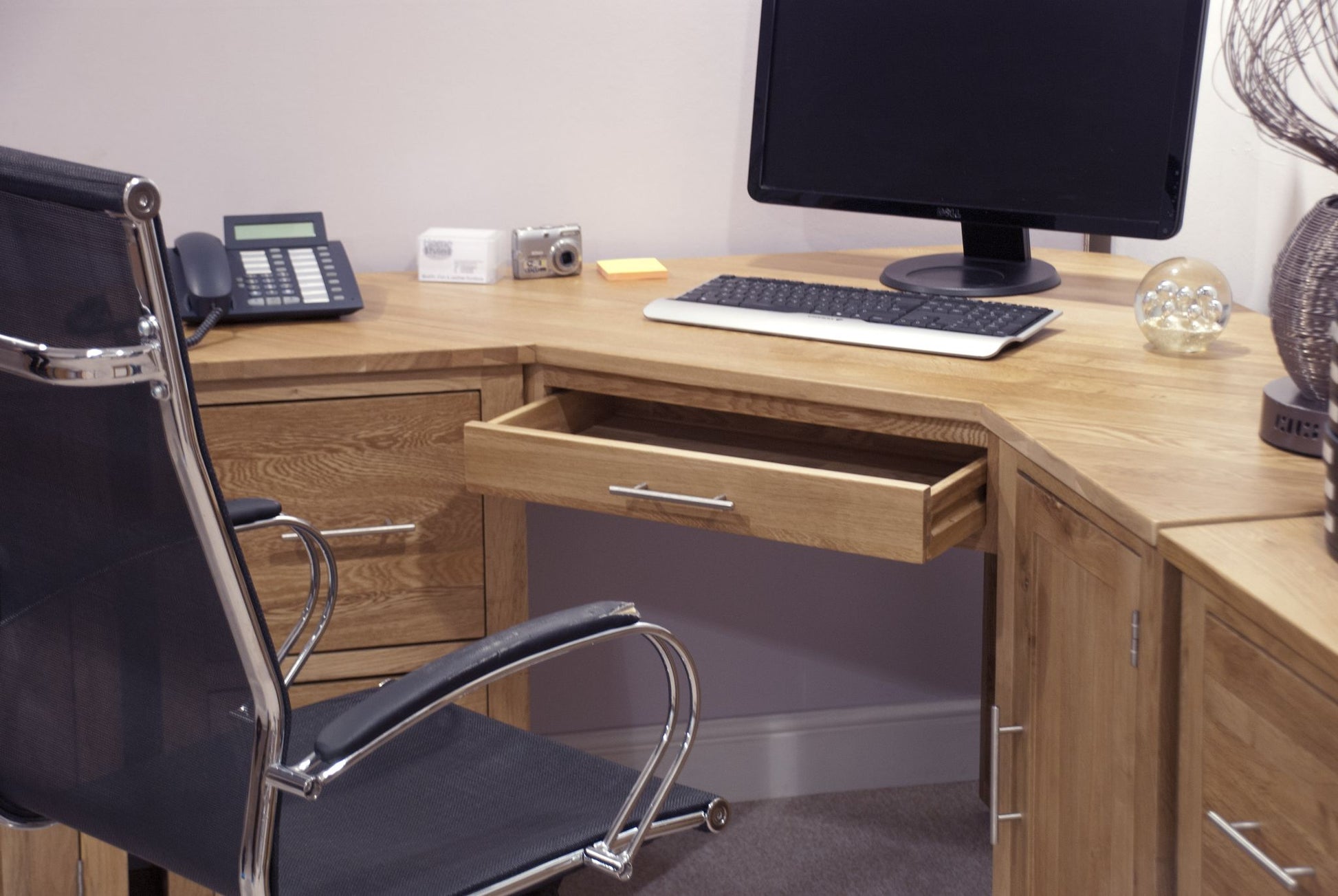 Opus Corner Computer Desk. 100% Solid Oak