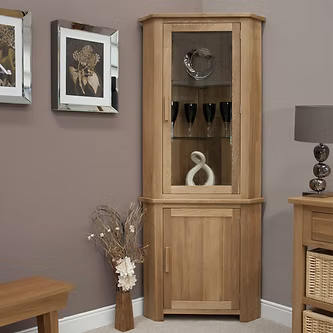 Opus Corner Display Unit. 100% Solid Oak