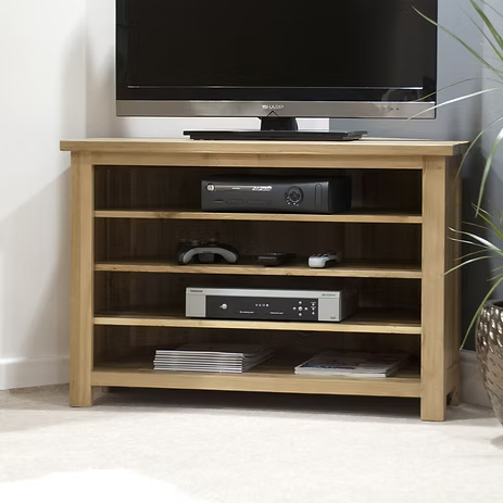Opus Corner TV Unit. 100% Solid Oak