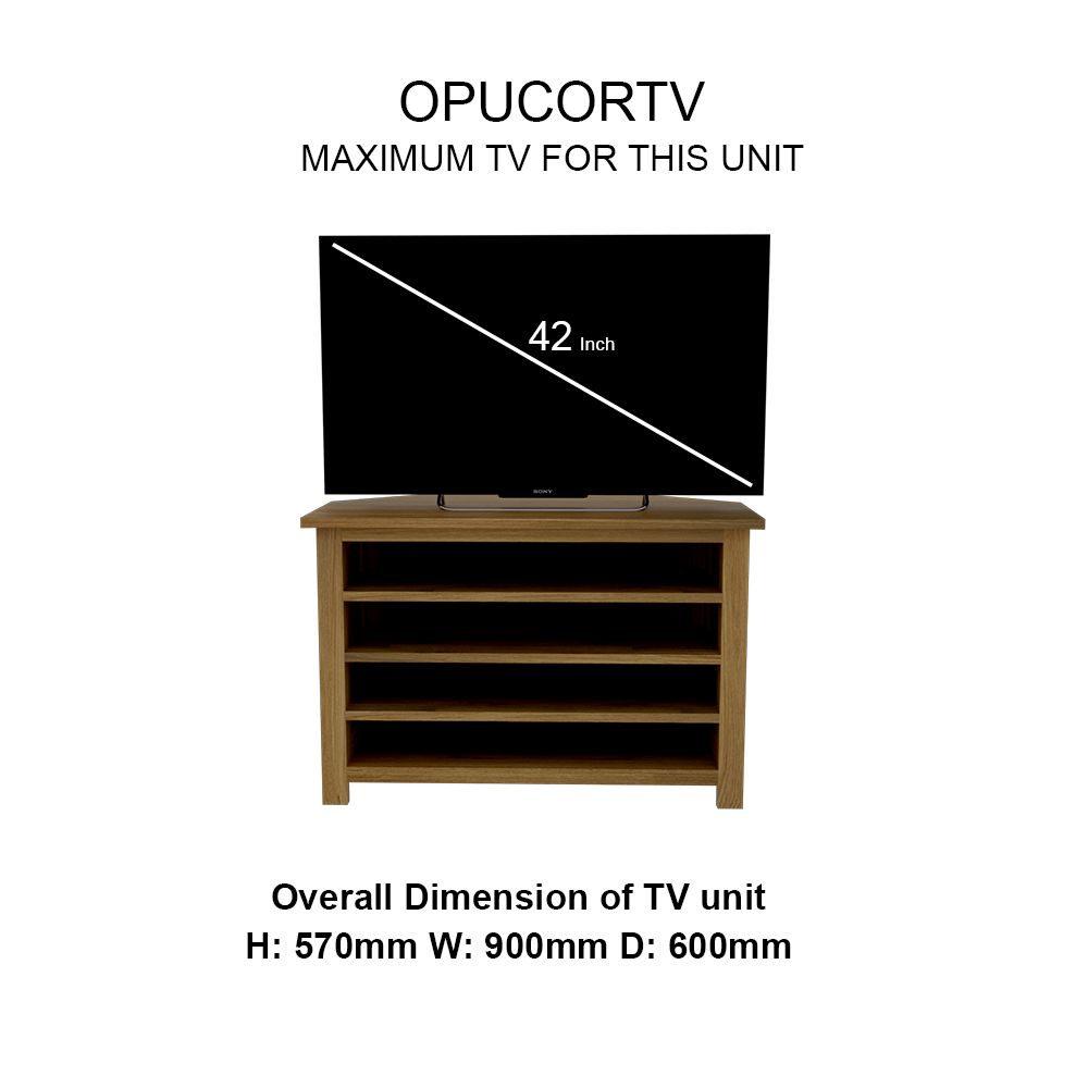Opus Corner TV Unit. 100% Solid Oak