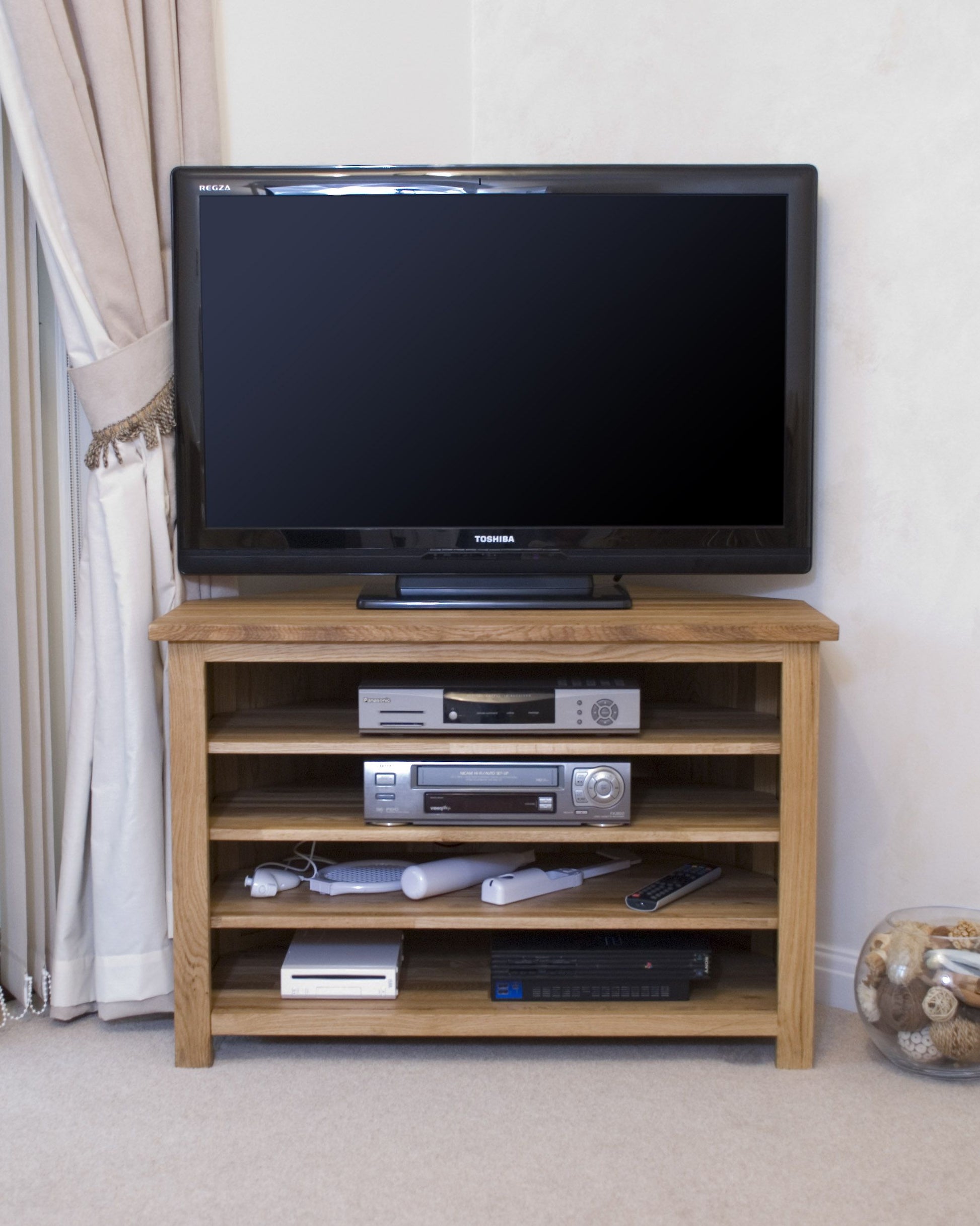 Opus Corner TV Unit. 100% Solid Oak