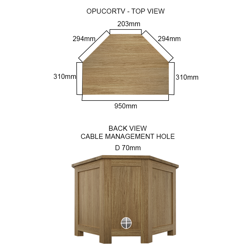 Opus Corner TV Unit. 100% Solid Oak