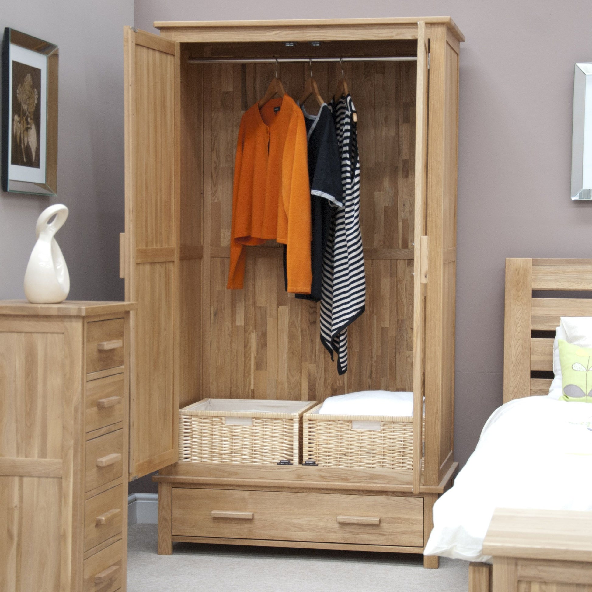 Opus Double Wardrobe. 100% Solid Oak