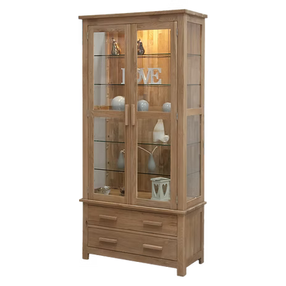 Opus Glass Display Cabinet. 100% Solid Oak