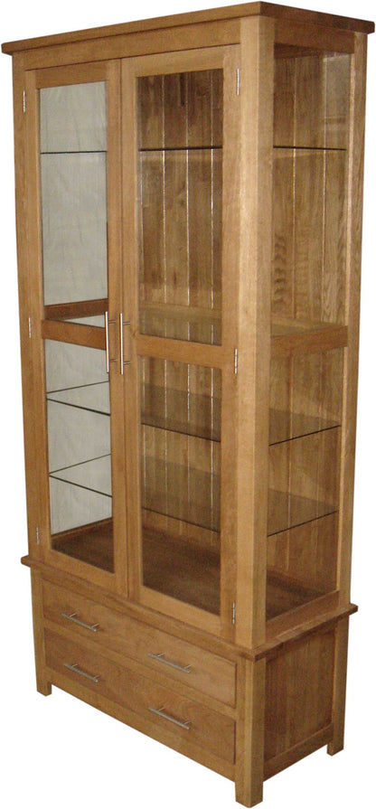 Opus Glass Display Cabinet. 100% Solid Oak