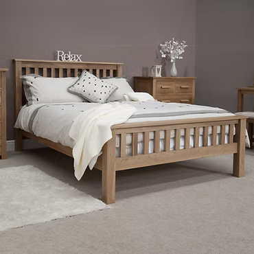Opus Kingsize Bed - High foot end  100% Solid Oak