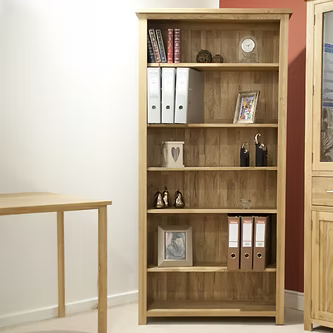 Opus Large Bookcase. 100% Solid Oak