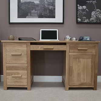 Opus Large Computer Desk. 100% Solid Oak