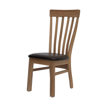 Opus Lucia Dining Chair with Brown Seatpad. 100% Solid Oak