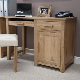 Opus Small Computer Desk. 100% Solid Oak