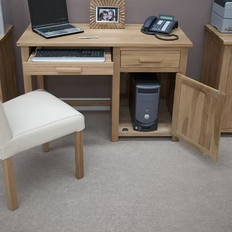 Opus Small Computer Desk. 100% Solid Oak