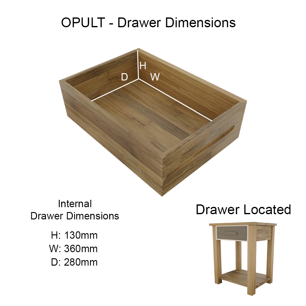 Opus Sofa/Lamp Table. 100% Solid Oak