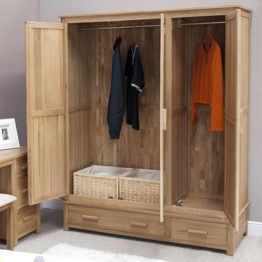 Opus Triple Wardrobe 100% Solid Oak