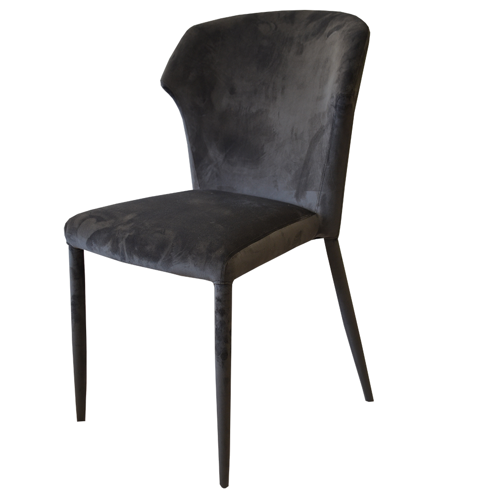Osaka Velvet Grey Chair. 100% Solid