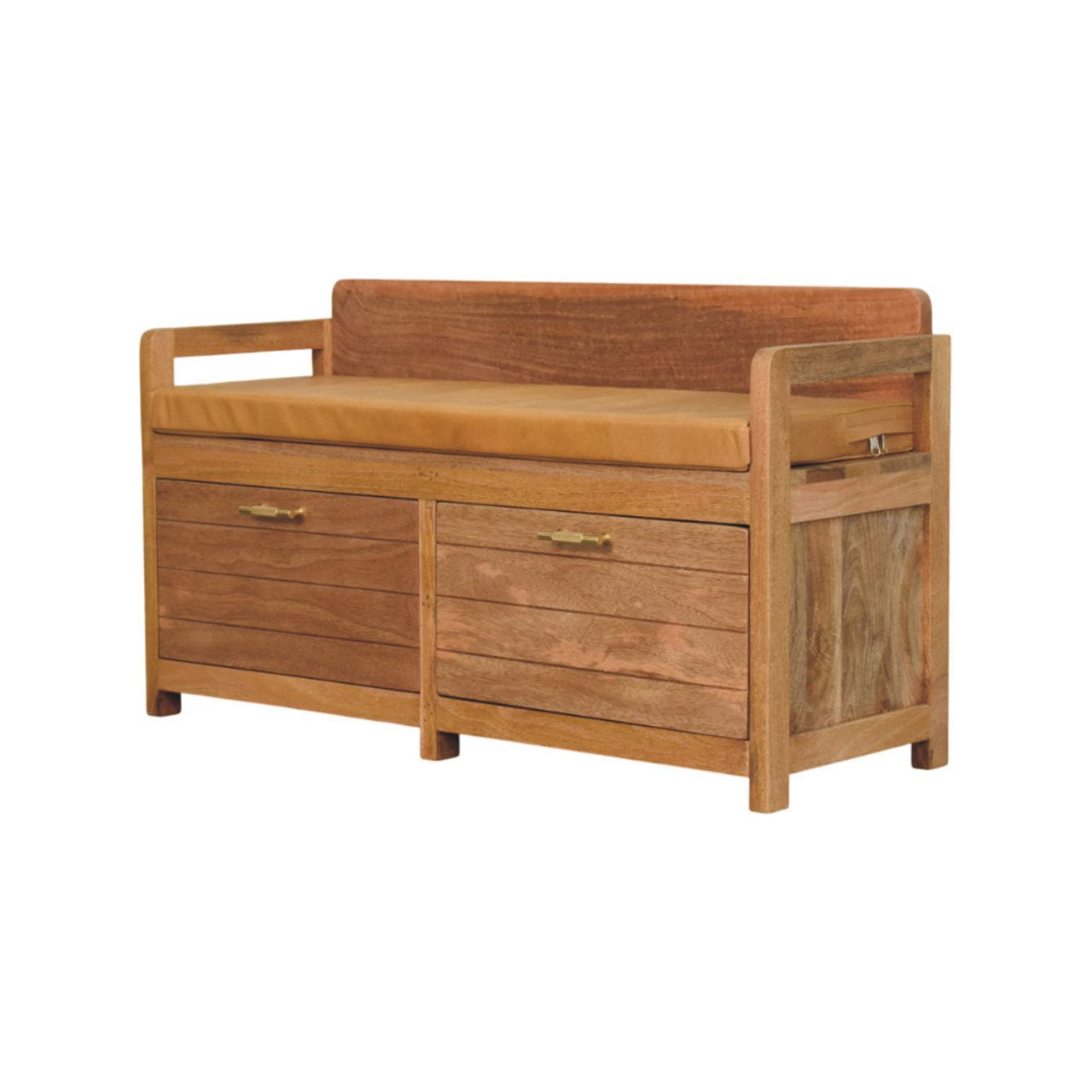 Oxford Oak-ish &nbsp;Storage Bench. 100% Solid Mango Wood&nbsp;
