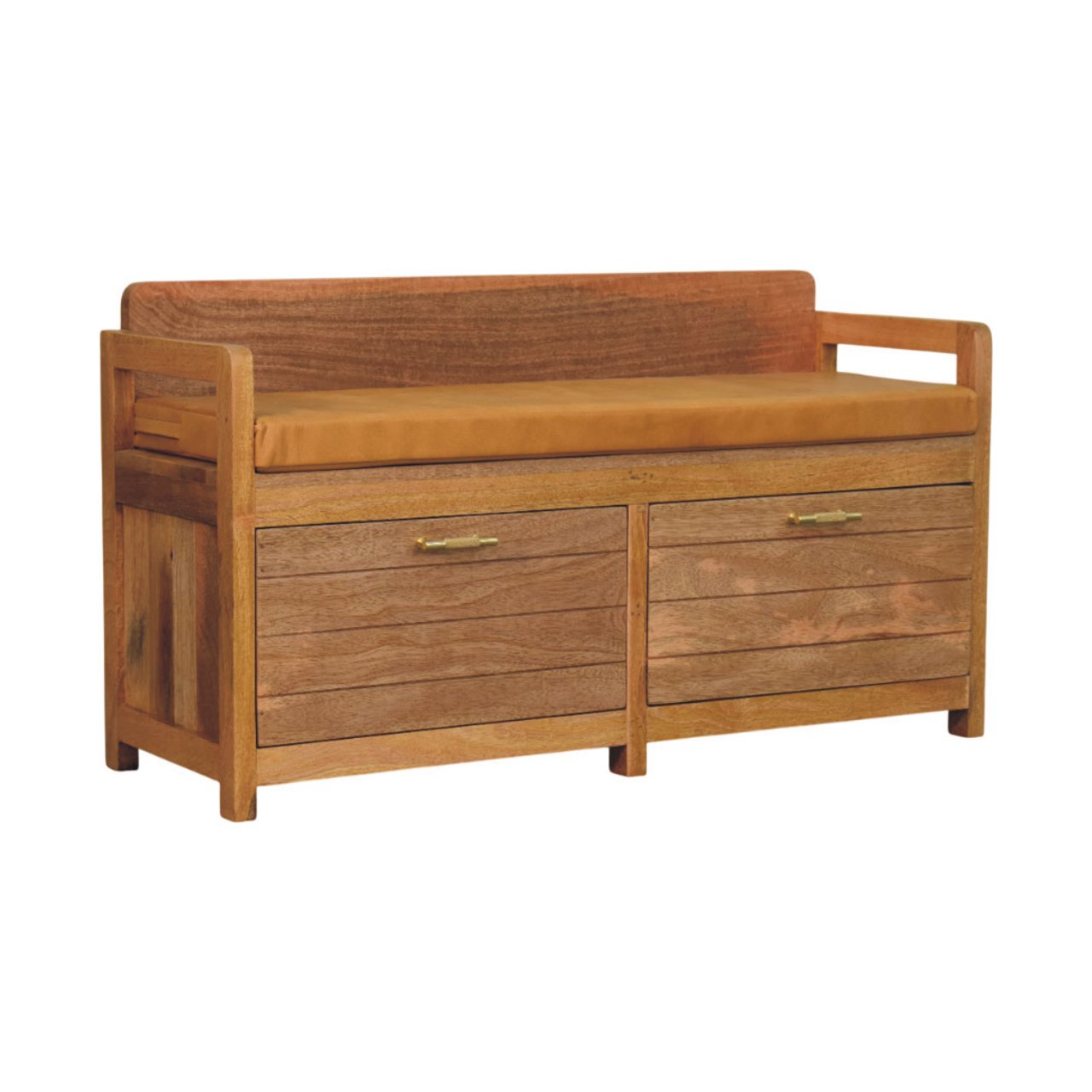 Oxford Oak-ish &nbsp;Storage Bench. 100% Solid Mango Wood&nbsp;