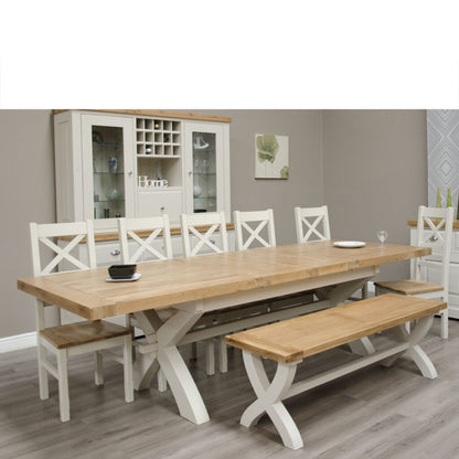 Painted Deluxe X-Leg Table 100% Solid Oak