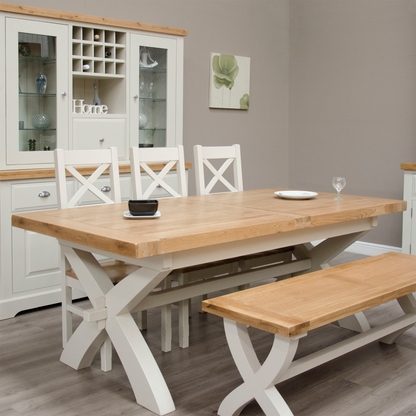 Painted Deluxe X-Leg Table 100% Solid Oak