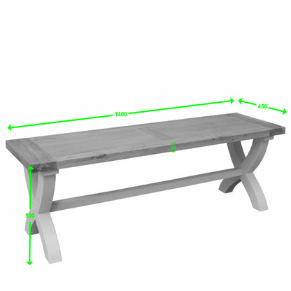 Painted Deluxe X Bench  100% Solid Oak