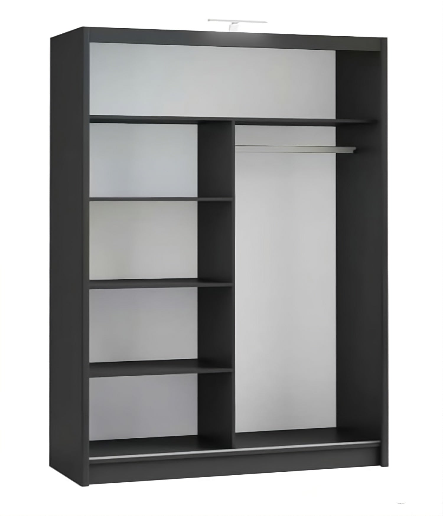 Refined Black Matt 160cm Sliding Wardrobe - Sleek Design with Ample Storage