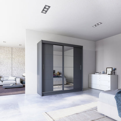 Porto 203cm Wide Sliding Door Wardrobe - 2 Colour Options