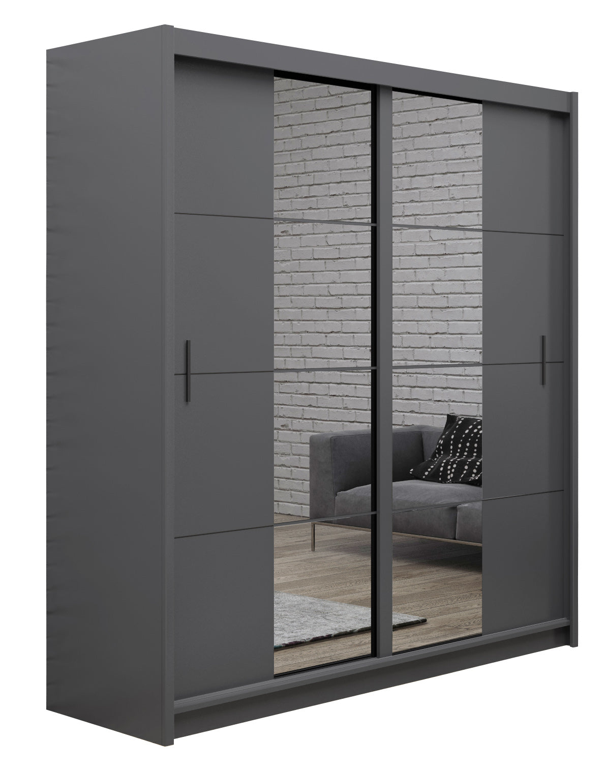 Porto 203cm Wide Sliding Door Wardrobe - 2 Colour Options