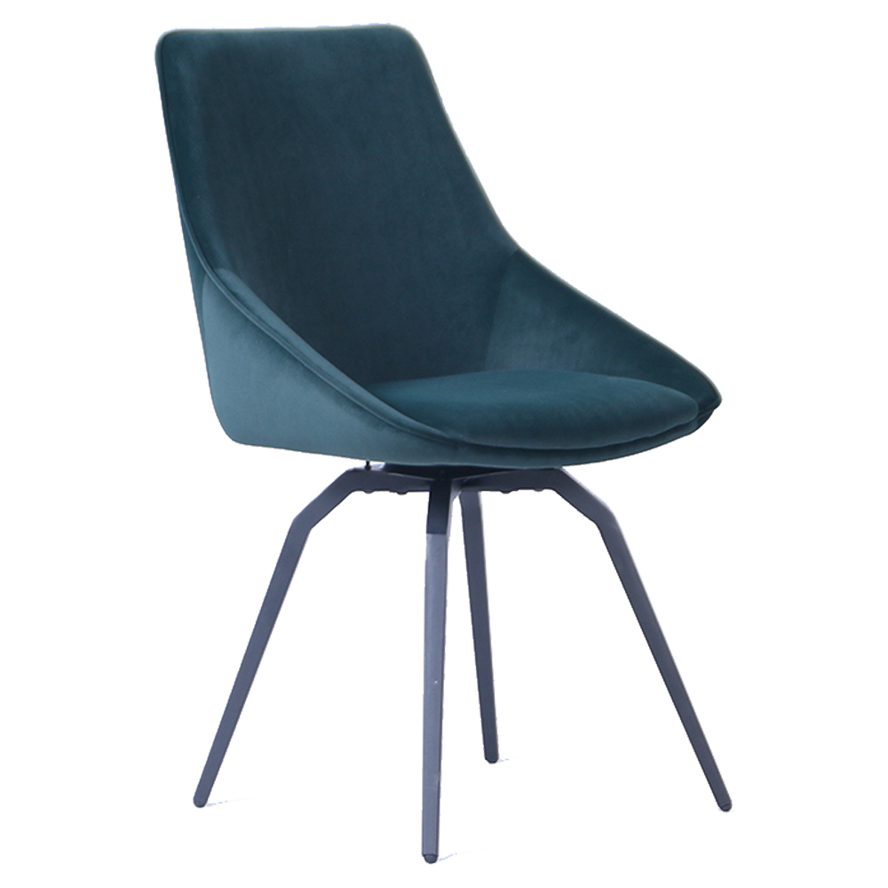 Porto Swivel Chair Velvet Seat Metal Legs. 3 Colours Available