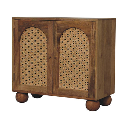 Rattan Ball Cabinet Mango Wood Construction.