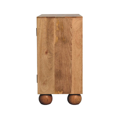 Rattan Ball Cabinet Mango Wood Construction.