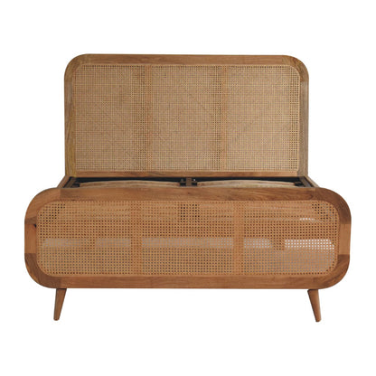 Rattan Bed. 100% Solid Mango Wood