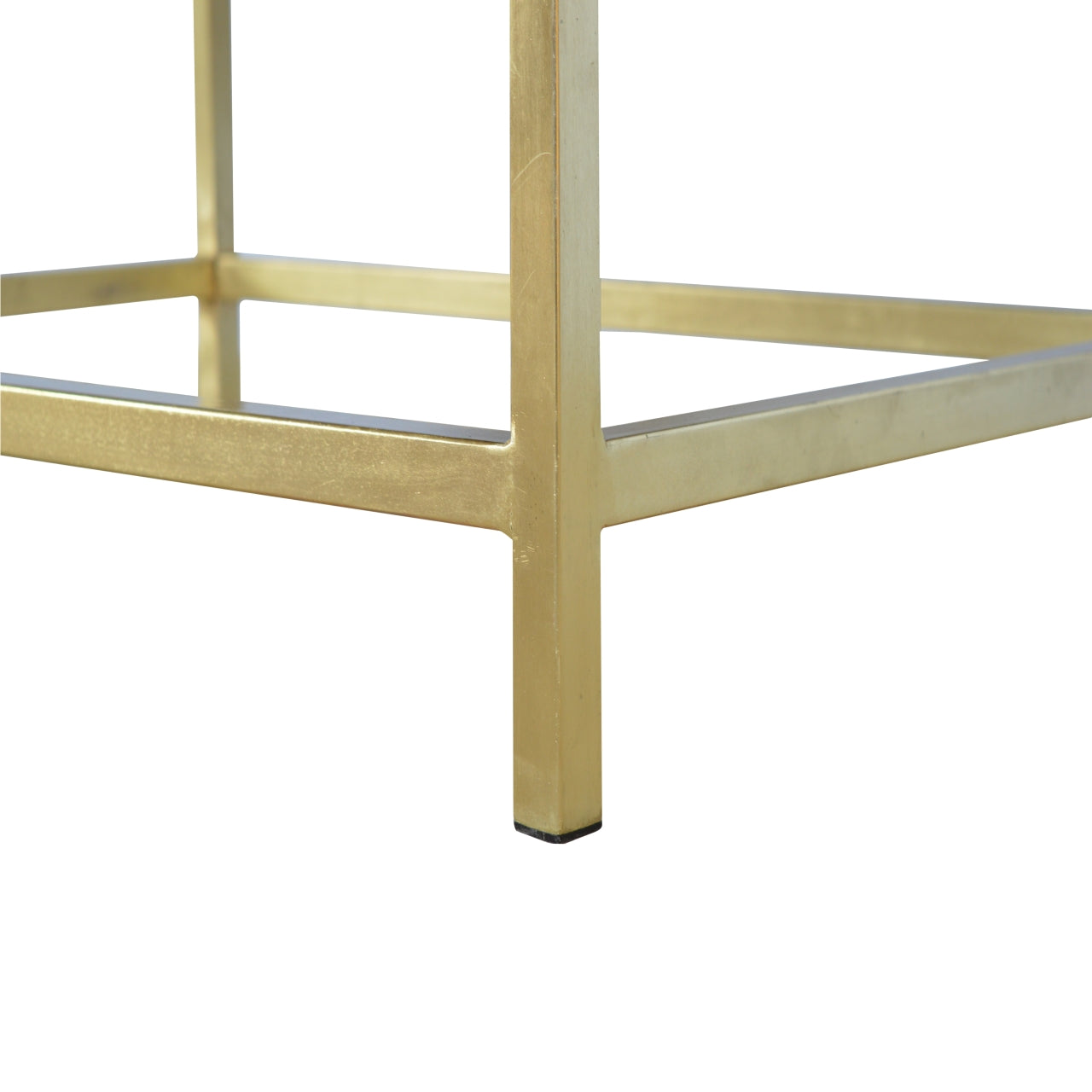 Rectangle Gold Coffee Table. 100% Solid Mango Wood