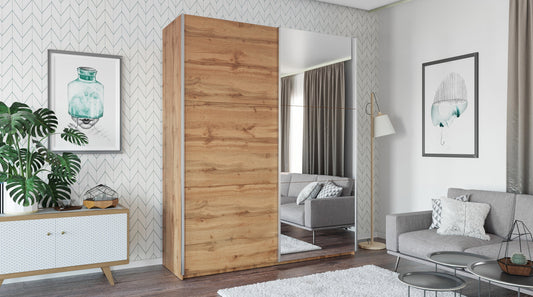 Rodos 200cm Sliding Mirror Door Wardrobe - 3 Colour Options