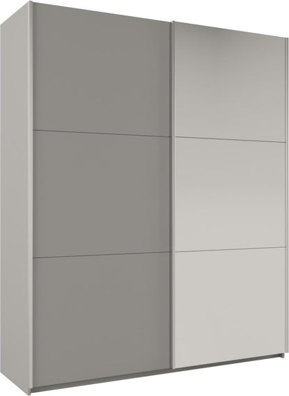 RODOS 200cm Sliding Mirror Door Wardrobe - Sophisticated Platinum Finish with Mirrored Flair