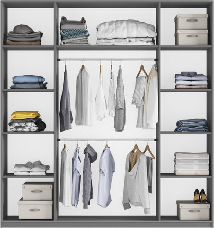 RODOS 200cm Sliding Mirror Door Wardrobe - Sophisticated Platinum Finish with Mirrored Flair