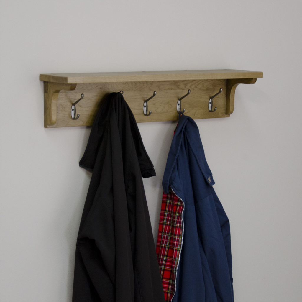 Rustic Coat Rack. 100% Solid Oak