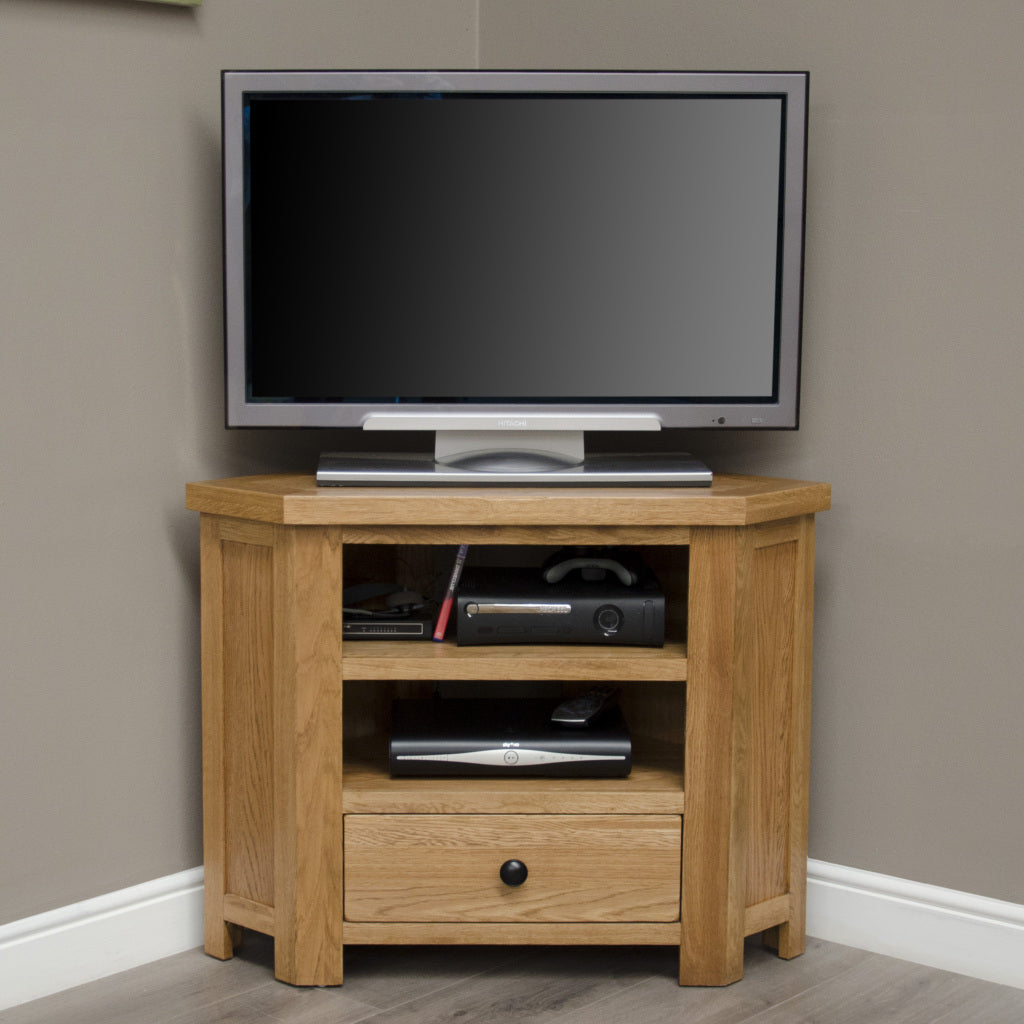 Rustic Corner TV Unit 100% solid oak