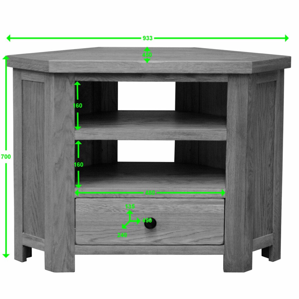 Rustic Corner TV Unit 100% solid oak