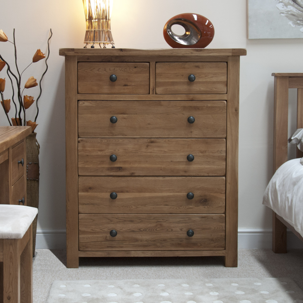Rustic Oak 2 Over 4 Chest 100% Solid Oak