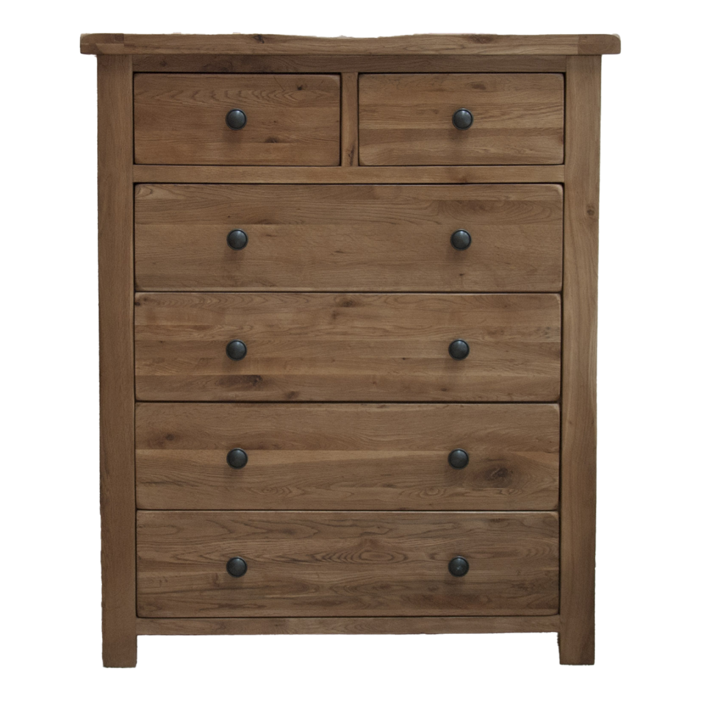Rustic Oak 2 Over 4 Chest 100% Solid Oak